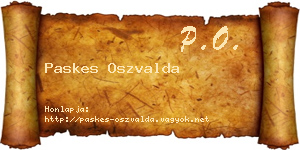 Paskes Oszvalda névjegykártya